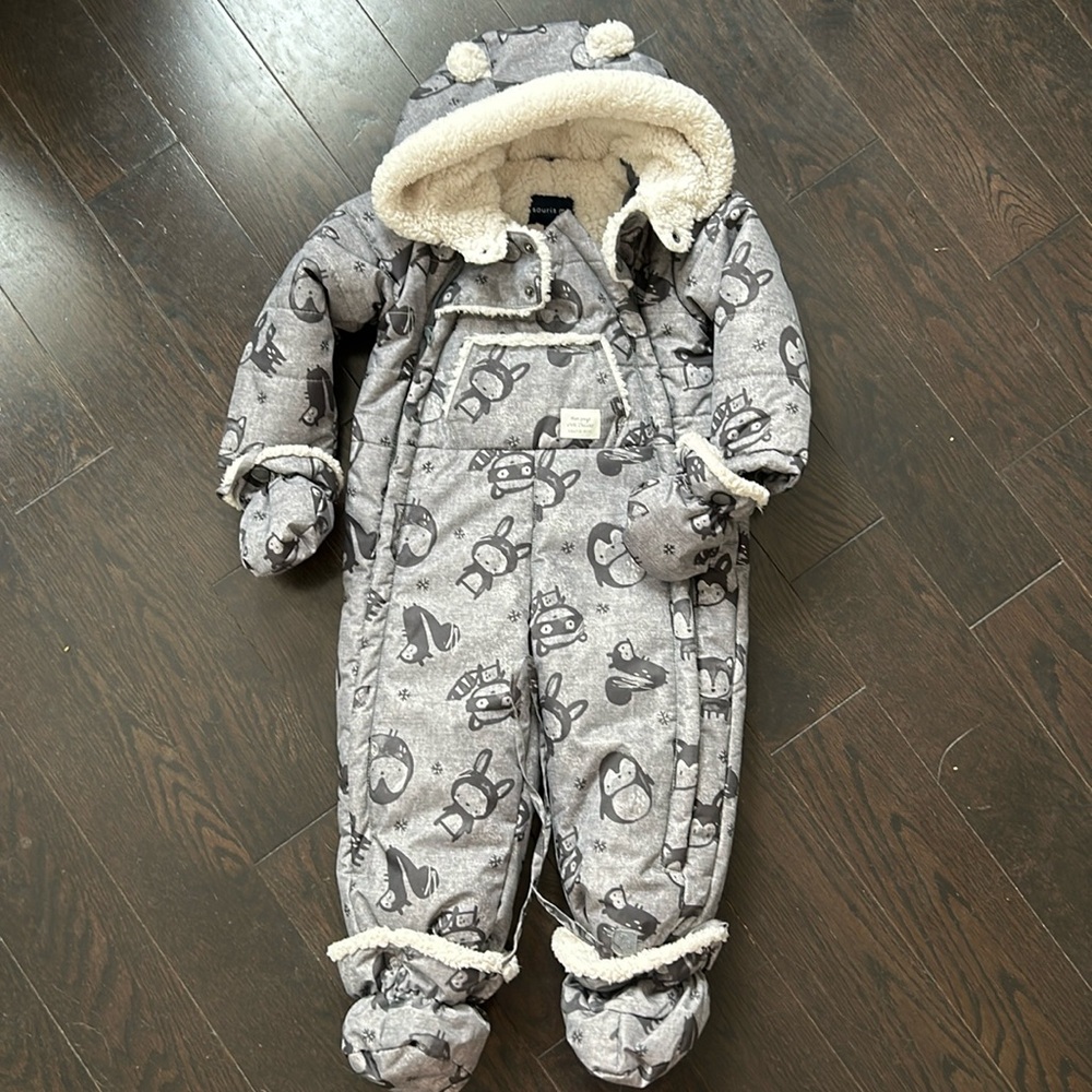 Souris Mini Grey One Piece Snow Suit 18-24m Cute Animal